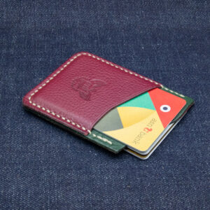 Kaarthouder minimal – 3 vakken staand - Bordeauxrood-groen